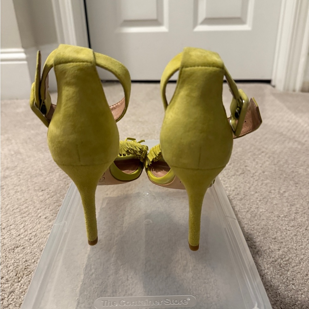 Joie Women's Yellow Green Fringe Sandals - Picture 2 of 2